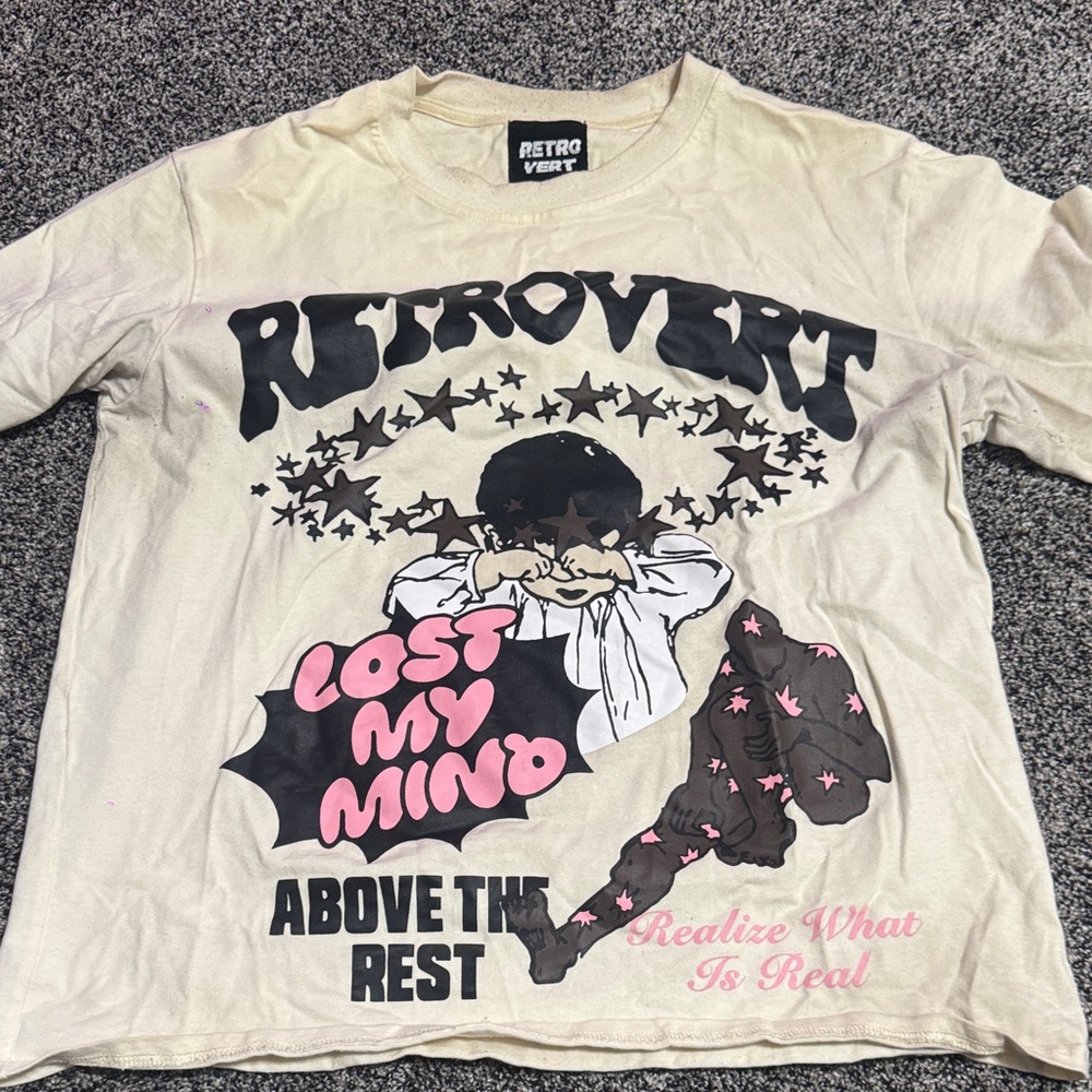 Cream Graphic Kids Shirt